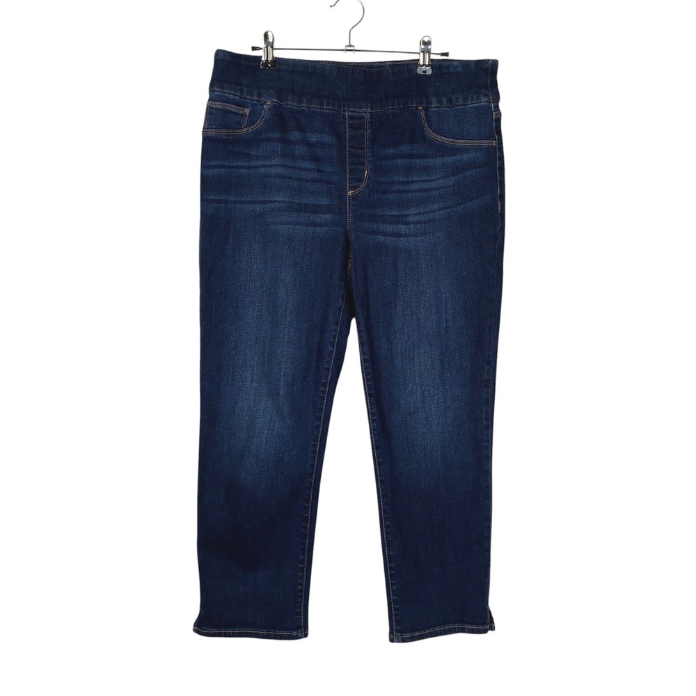 Chico's Womens Slim Leg Crop Jean Size 10 Dark Wash Denim